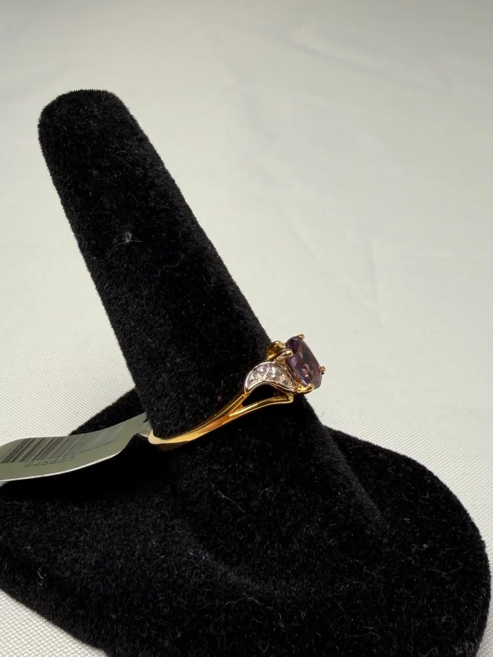 Lab Alexandrite Ring 10K Gold Color Change Natural Diamond Accents NWT Sz 6.25